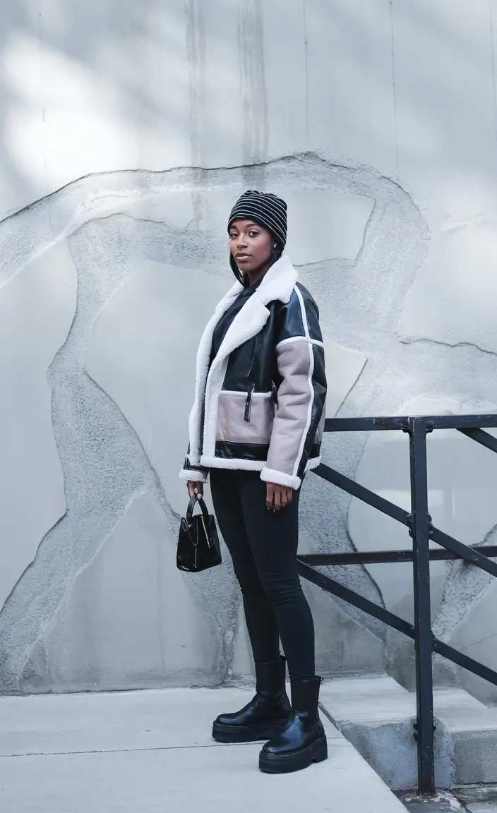 winter outfits blackgirl baddie casual Shearling Power Moves