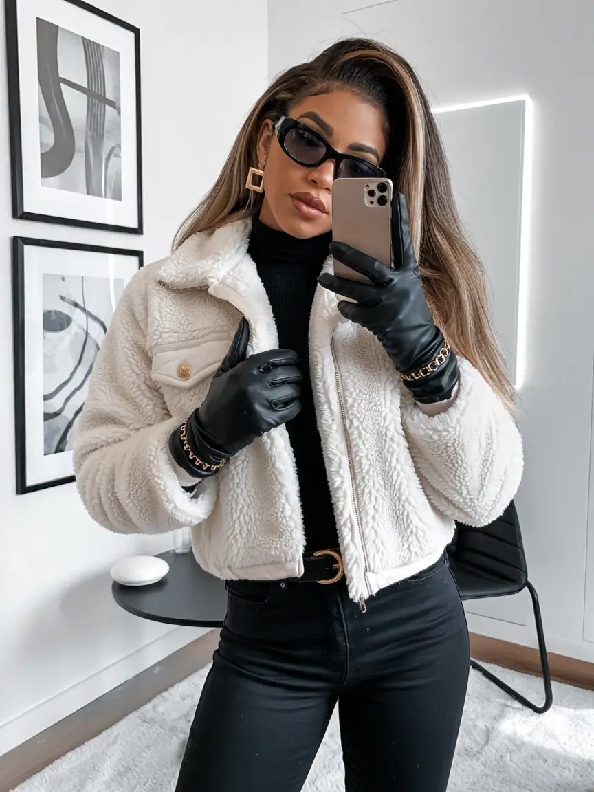 winter outfits blackgirl elegant fashion Polished in Black and White