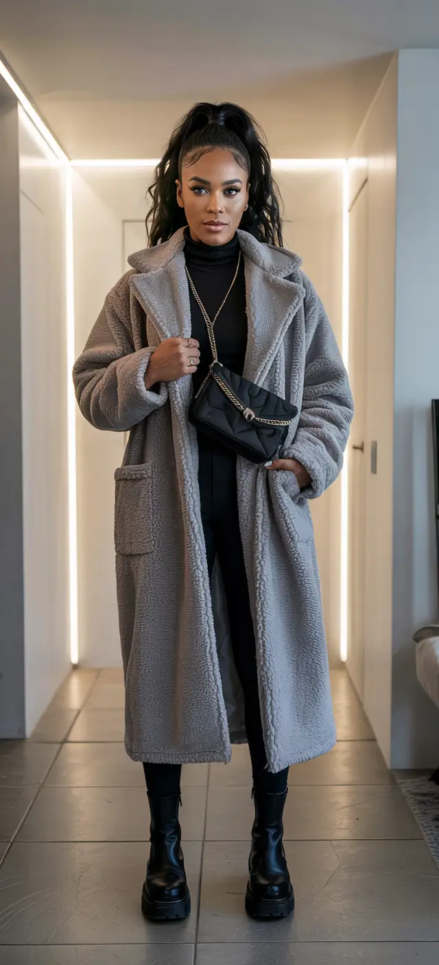 winter outfits blackgirl elegant Minimalist Grey Elegance