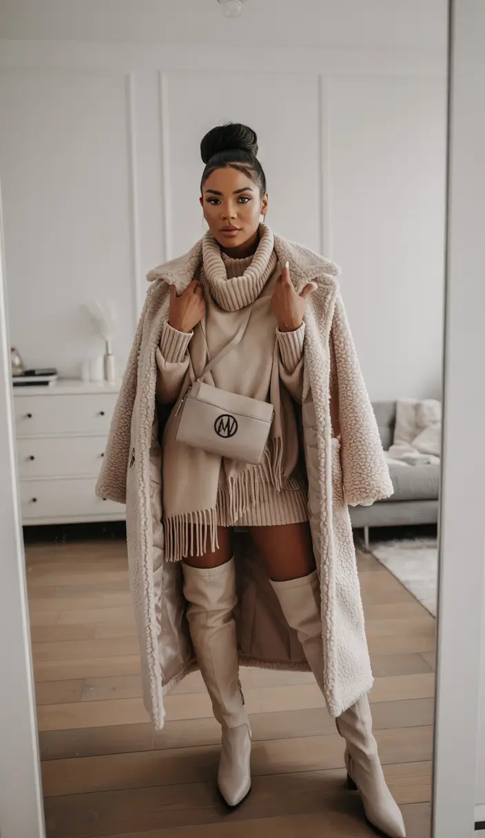 winter outfits blackgirl elegant luxury Monochrome Winter Luxe