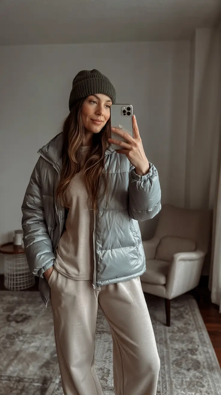 cozy winter outfits aesthetic Laid-Back Neutrals With a Streetwear Twist