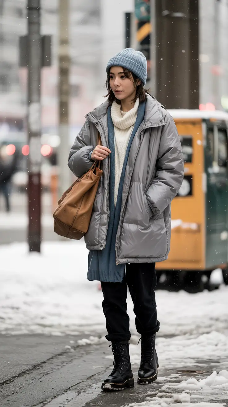cozy winter outfits aesthetic Puffer Layers with Urban Edge