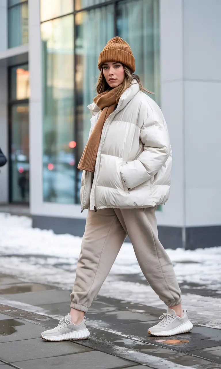 cozy winter outfits aesthetic Sporty Minimalism with Street Energy