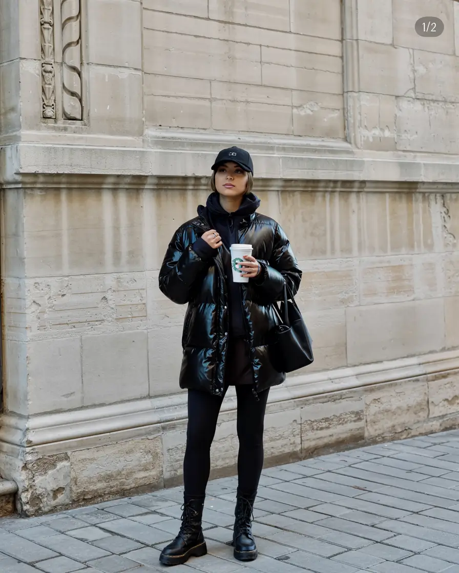 cute winter outfits 2025 Sporty Black with City Energy