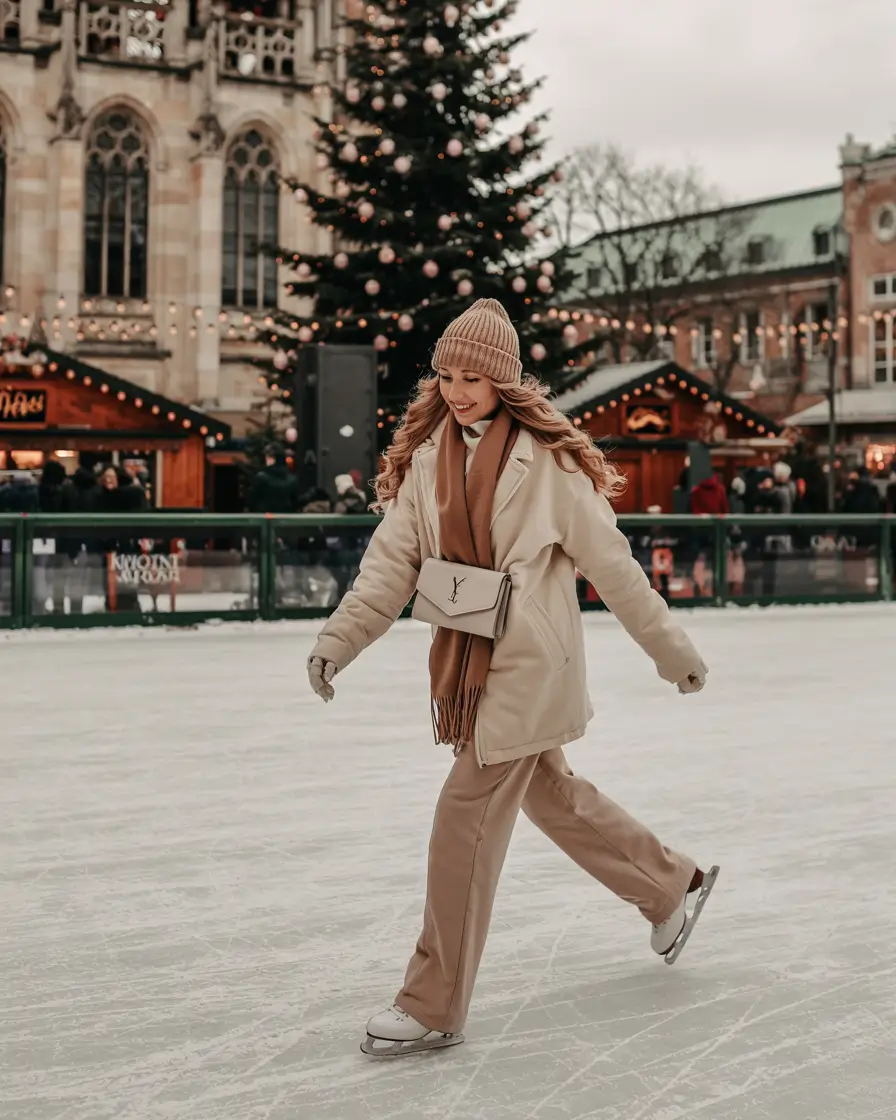 cute winter outfits women Playful Elegance on the Ice