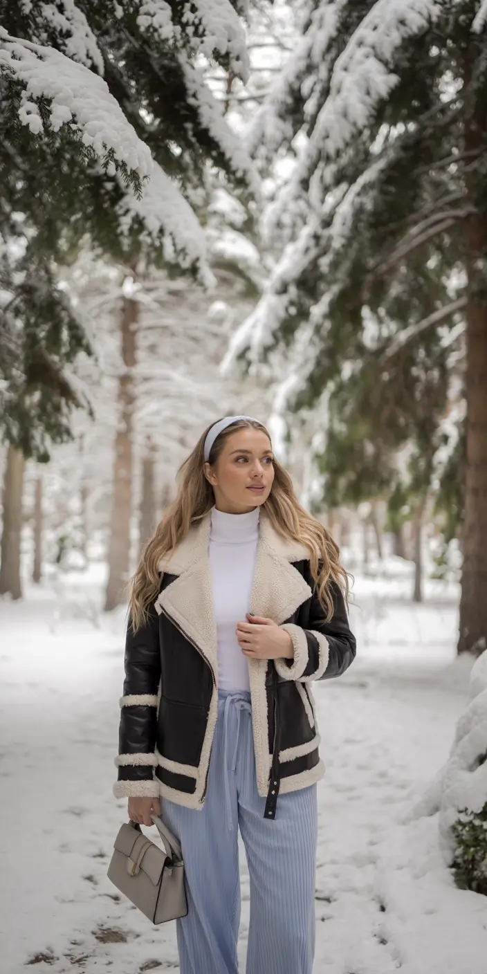 cute winter outfits 2025 Snowy Forest Cozy Layers