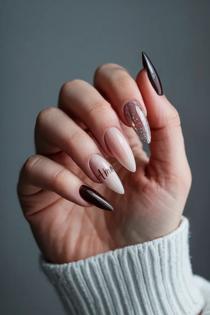 fall nail color inspo 2025 Romantic Almond Elegance