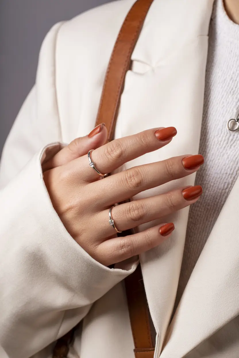 fall nail color inspo 2025 Cinnamon Chic