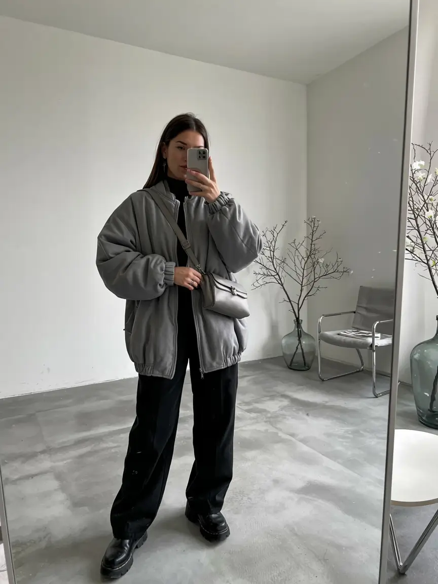 fall outfits ideas for november 2025 Minimalist Layers in Cool Grey