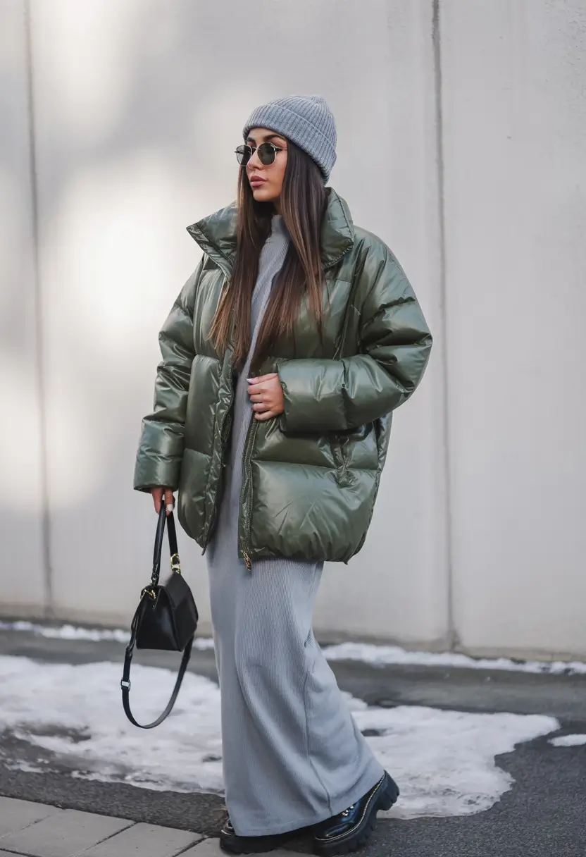 nyc winter outfits street style casual Effortless Edge with the Oversized Puffer