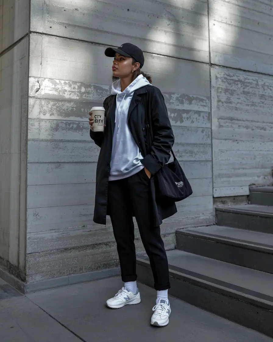 nyc winter outfits street style 2024 Sporty Layers for City Errands
