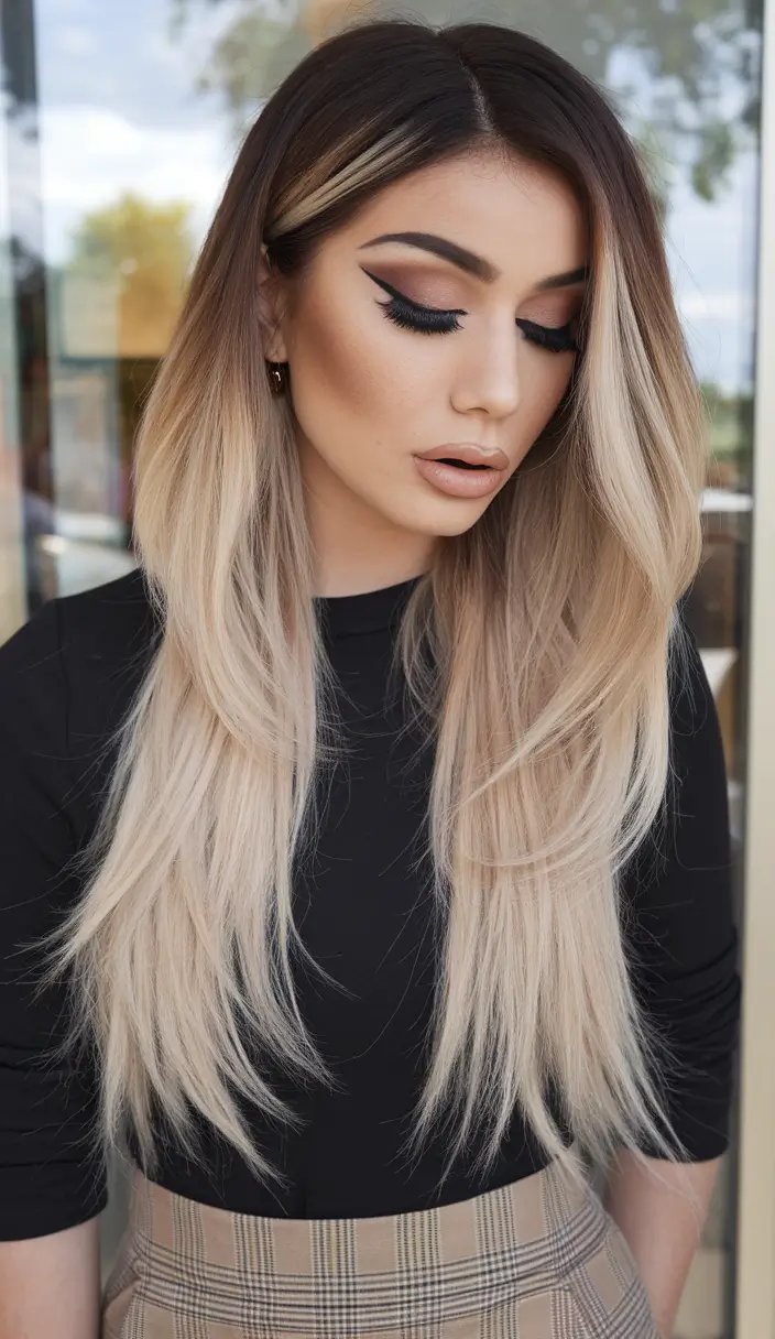 hair colors for winter type Golden Brunette Elegance