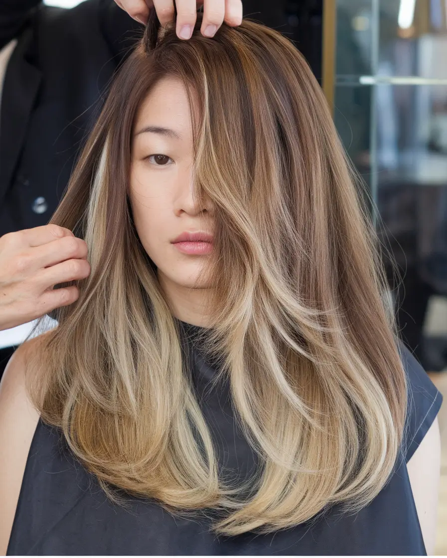 hair colors for winter palette Face-Framing Honey Balayage