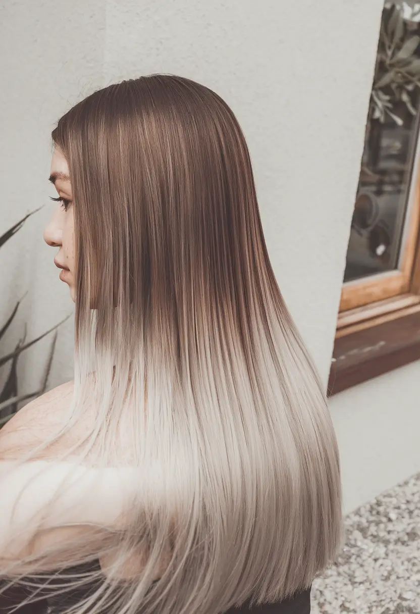 hair colors for winter color palette Cool Root Melt Transition