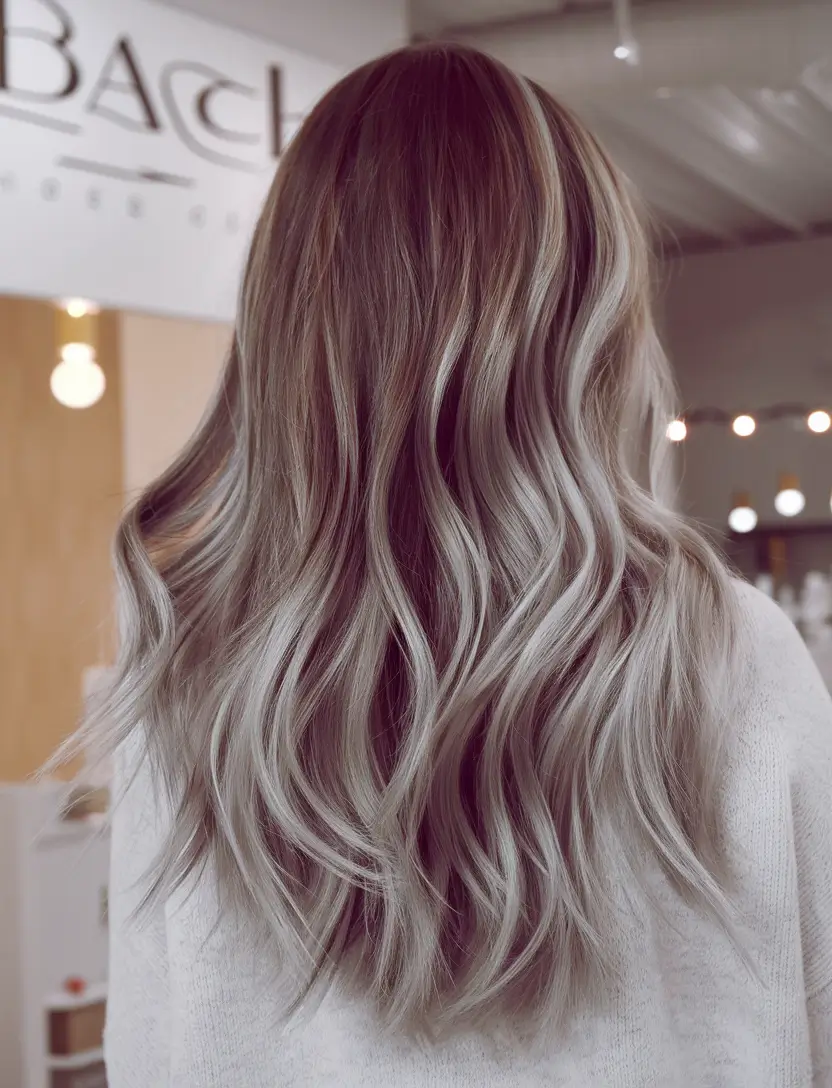 hair colors for winter season Silver Smoke Waves