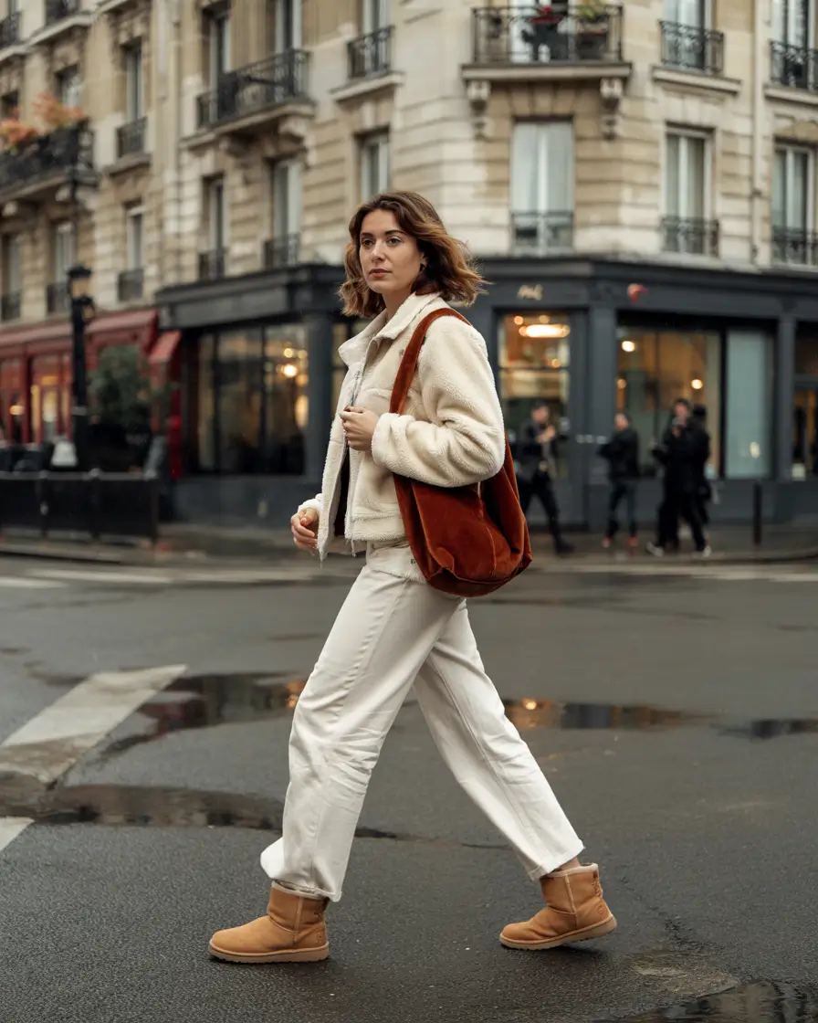 trendy winter outfits 2025 Parisian Cream Comfort