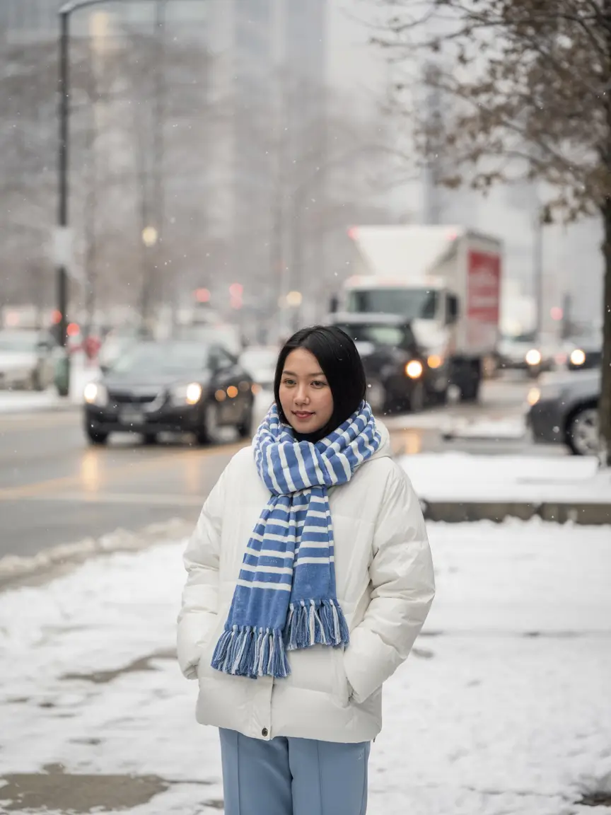 trendy winter outfits 2026 women Frosty Blue Accents