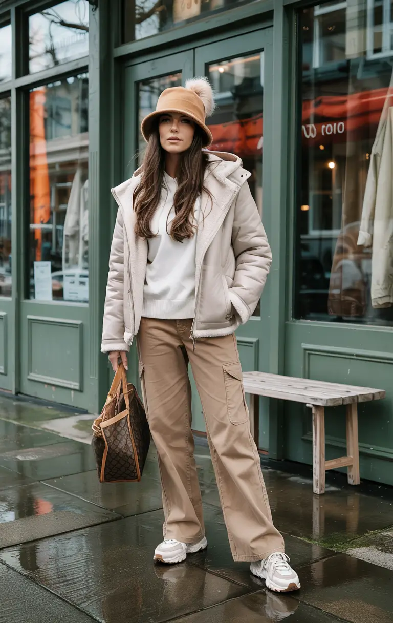 trendy winter outfits 2025 Sporty Chic in Earth Tones