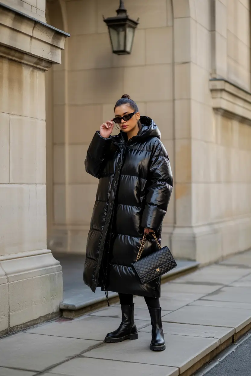 trendy winter outfits 2025 All-Black Drama