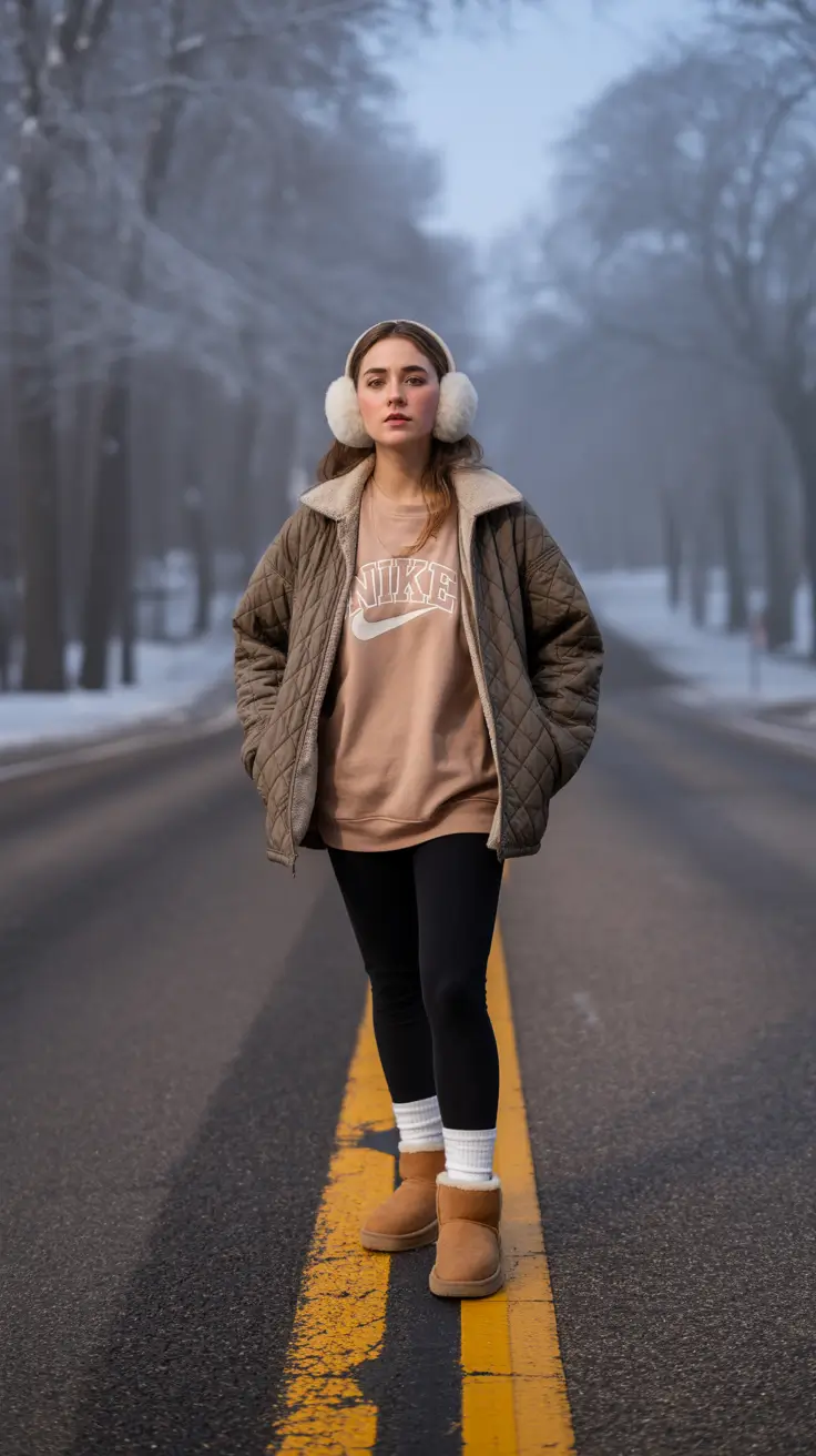 winter fashion outfits casual Cozy Quilted Street Style