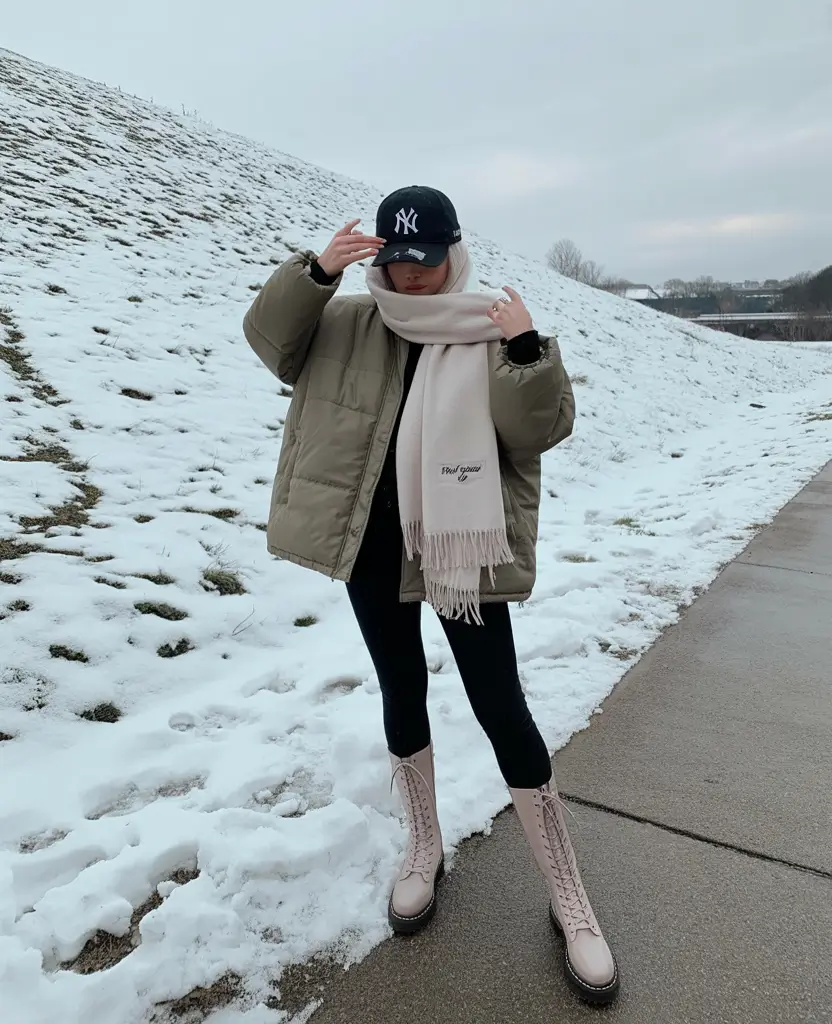 winter fashion outfits casual Sporty Puffer with Playful Accessories