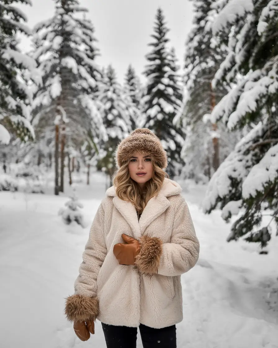 winter going out outfits Cozy Elegance in Faux Fur