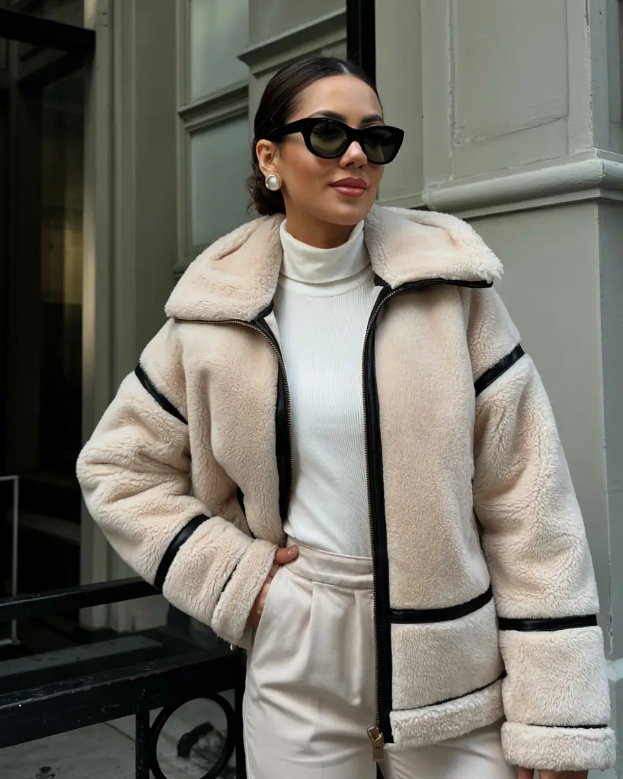 winter going out outfits Modern Monochrome in Cream