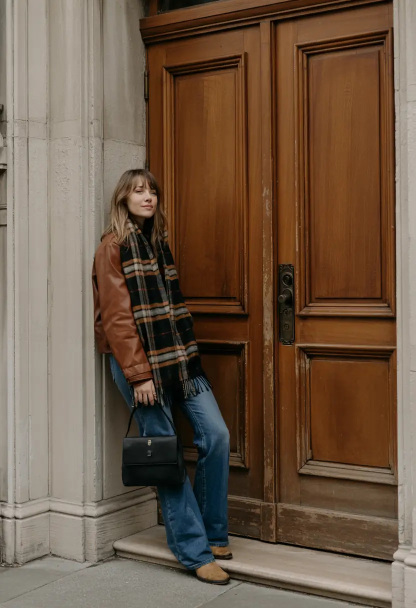 winter going out outfits Retro Cool with Leather and Denim