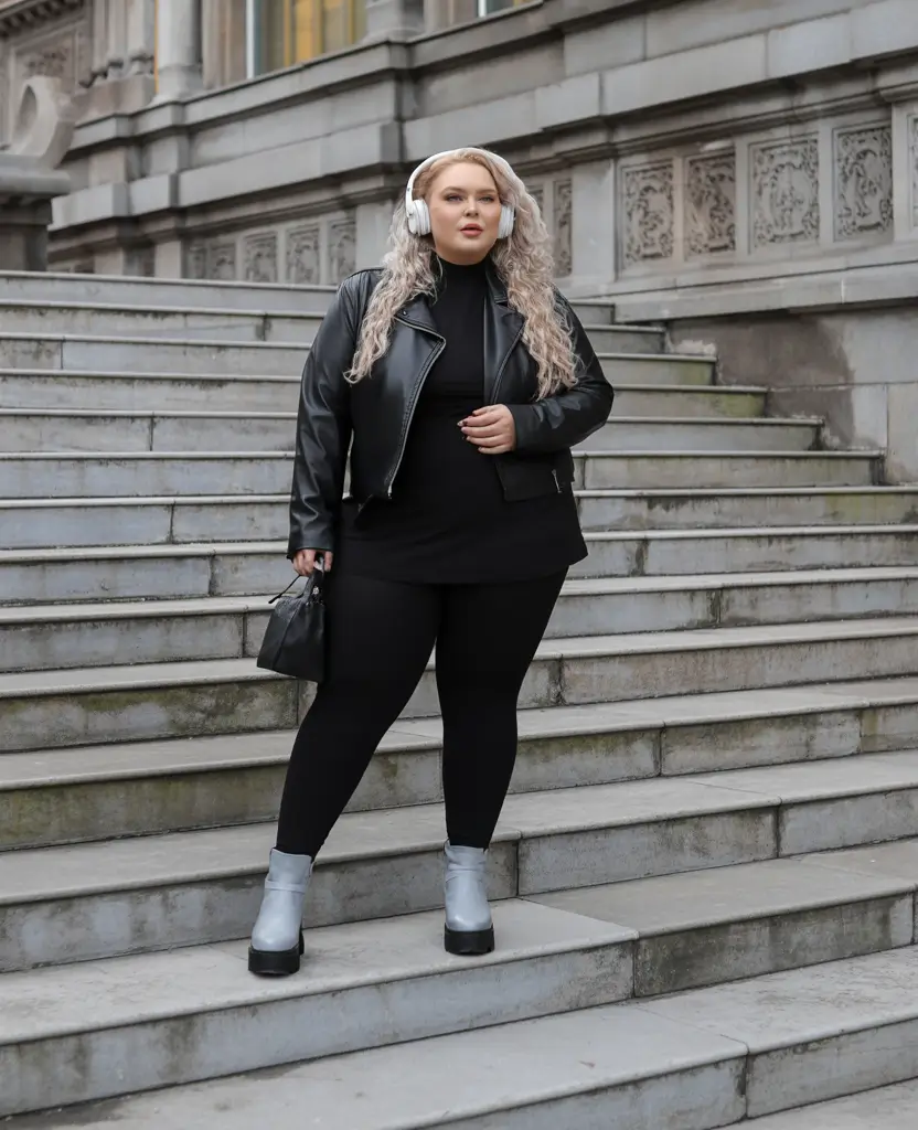 plus size winter outfits black women All Black with a Baddie Edge
