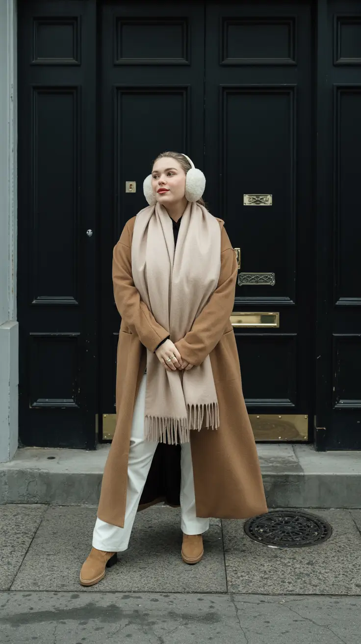 plus size winter outfits classy Neutral Elegance with Oversized Warmth