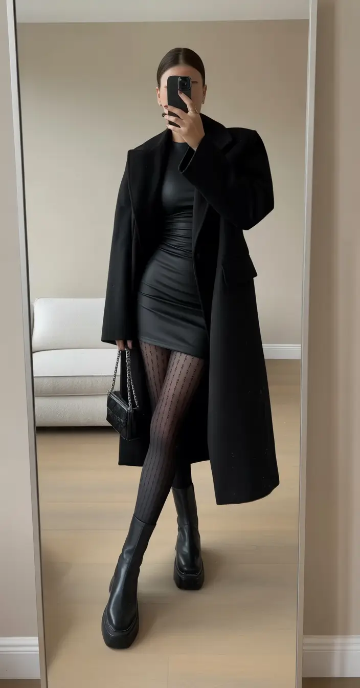 winter work outfits for women office All-Black Modern Minimalism