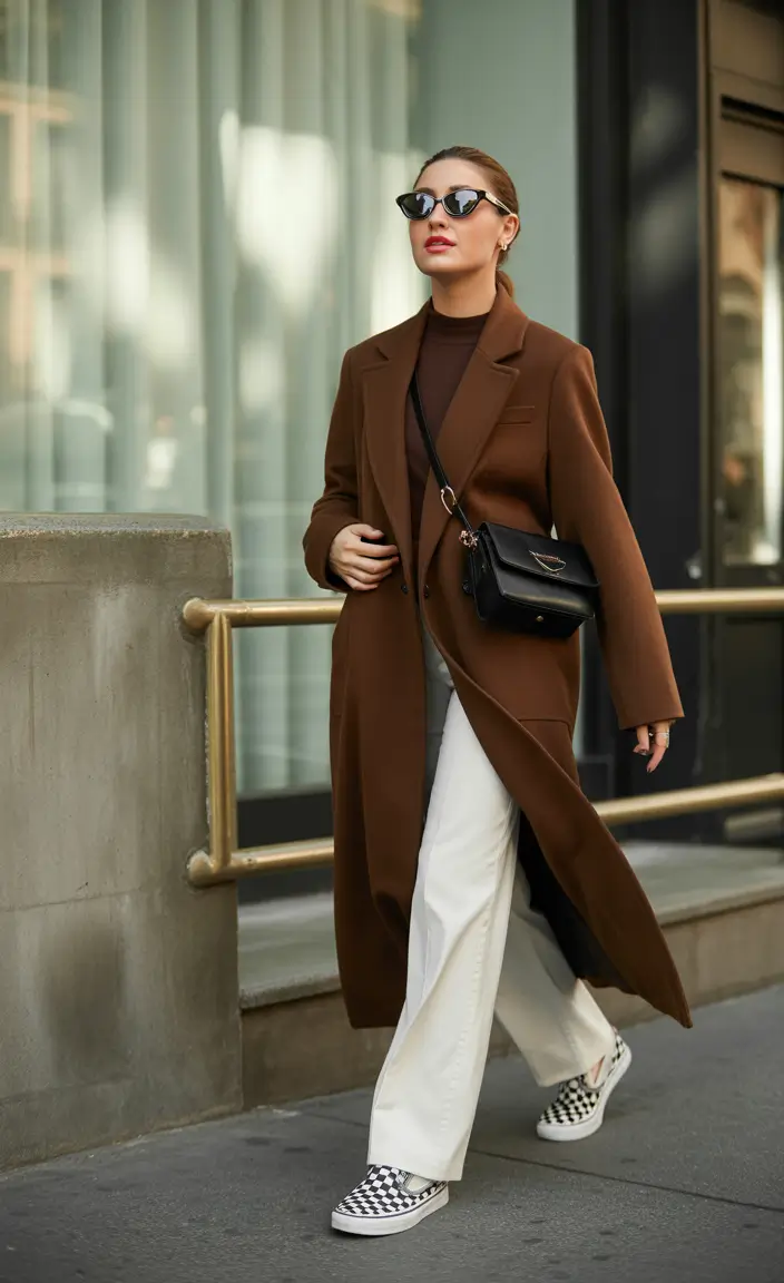 winter work outfits for women business Chocolate Tones and Retro Energy
