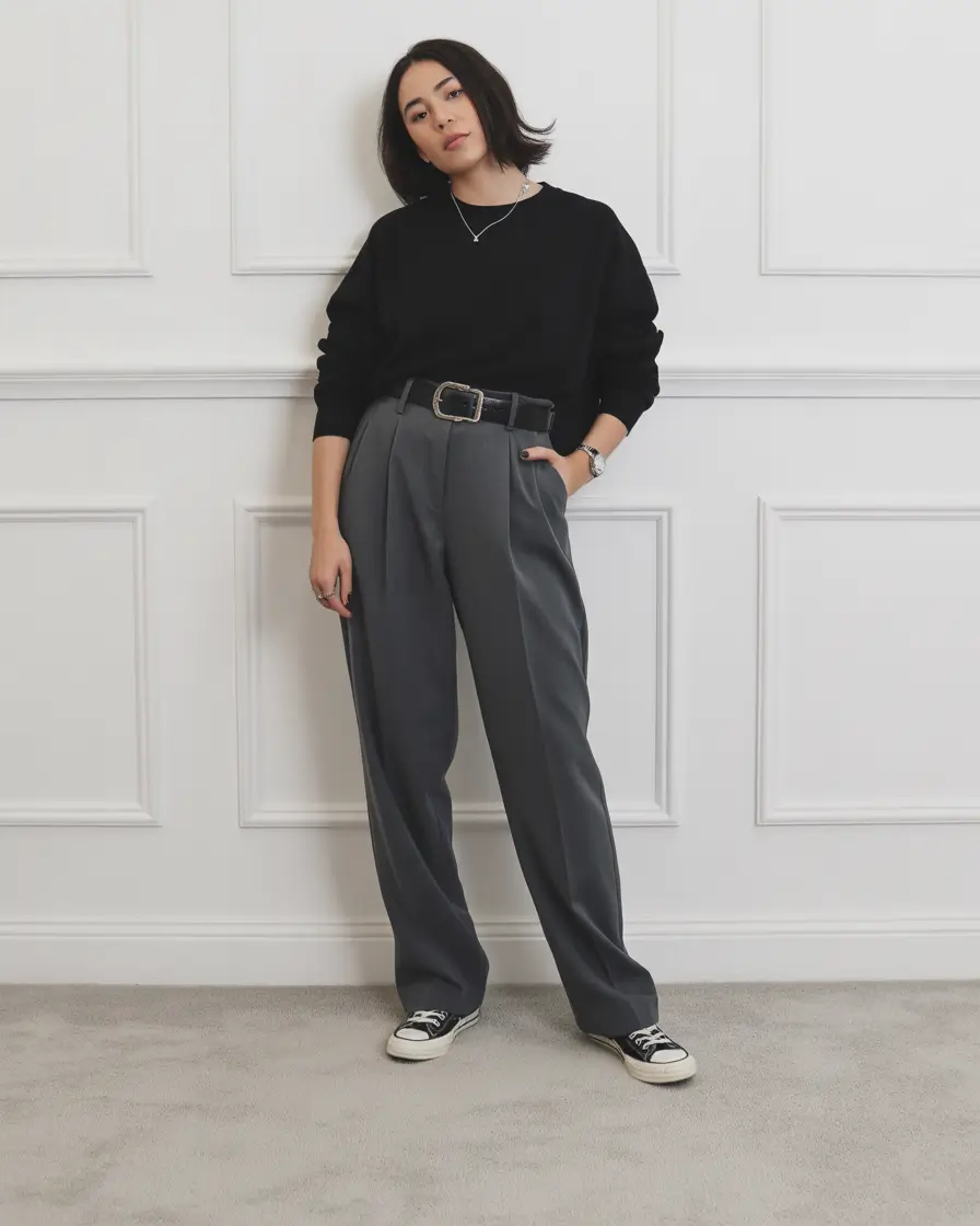 winter work outfits casual Effortless Monochrome Street Edit