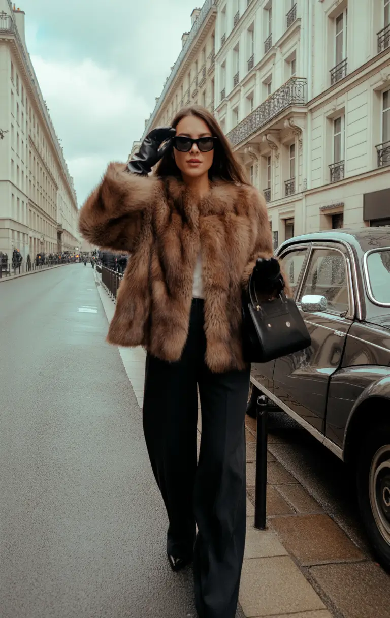 winter work outfits for women office Parisian Confidence with Faux Fur