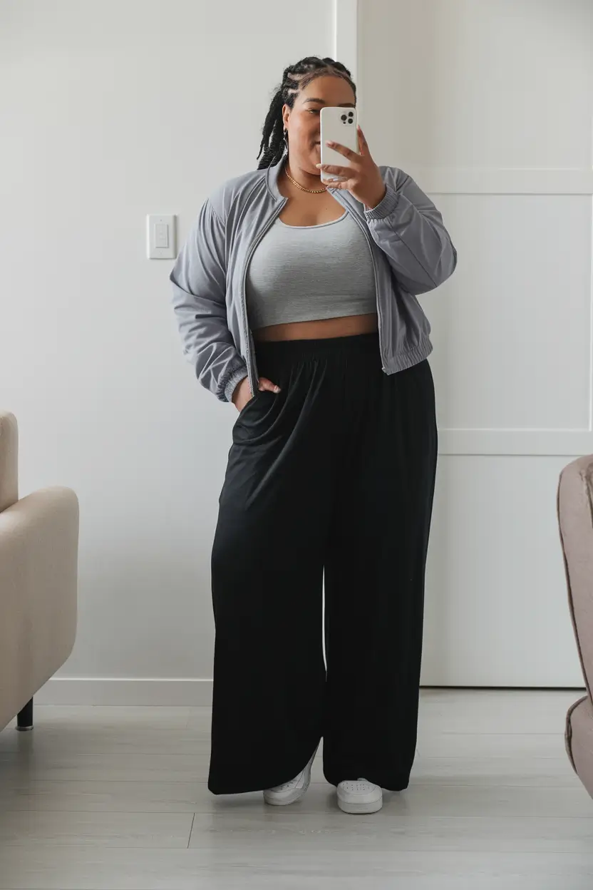fall plus size outfits casual comfy Sporty Chic Layers for Casual Comfy Vibes