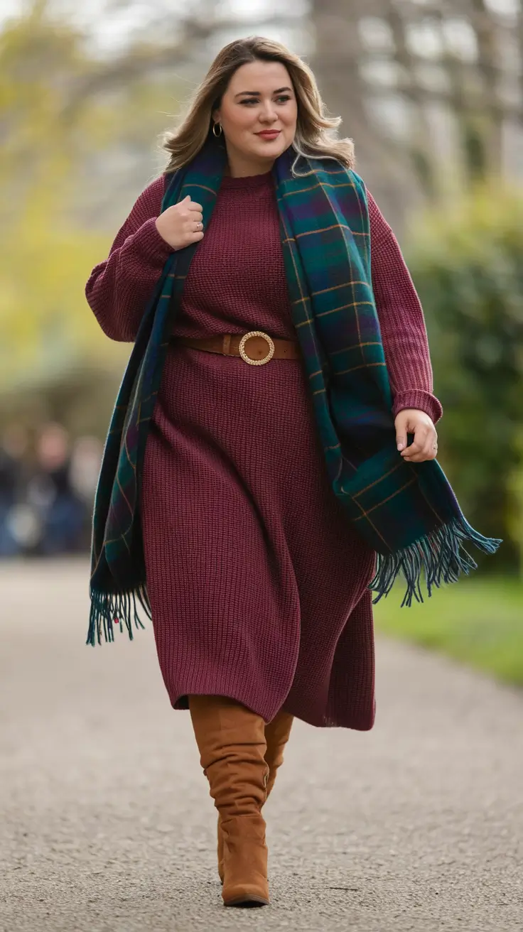 fall plus size outfits for pictures berry knit dress outfit