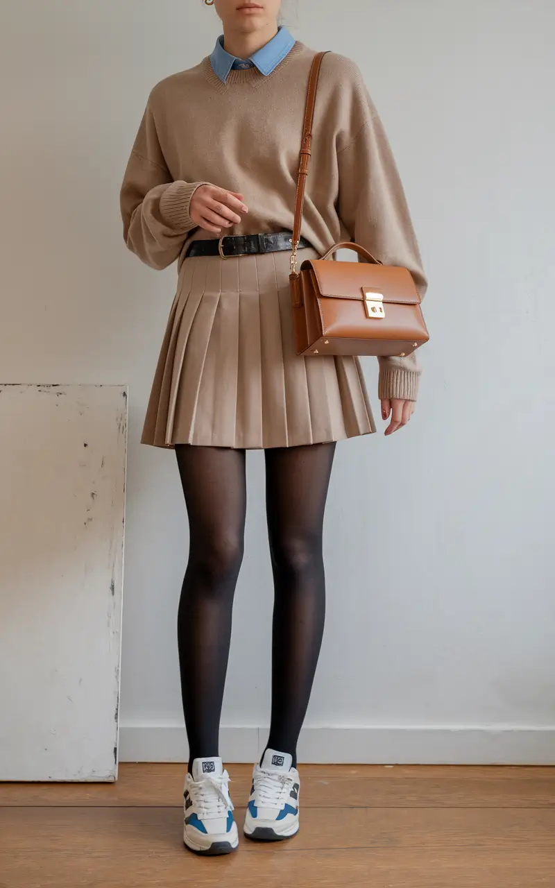 fall outfits skirt+Preppy Cool With a Streetwise Twist