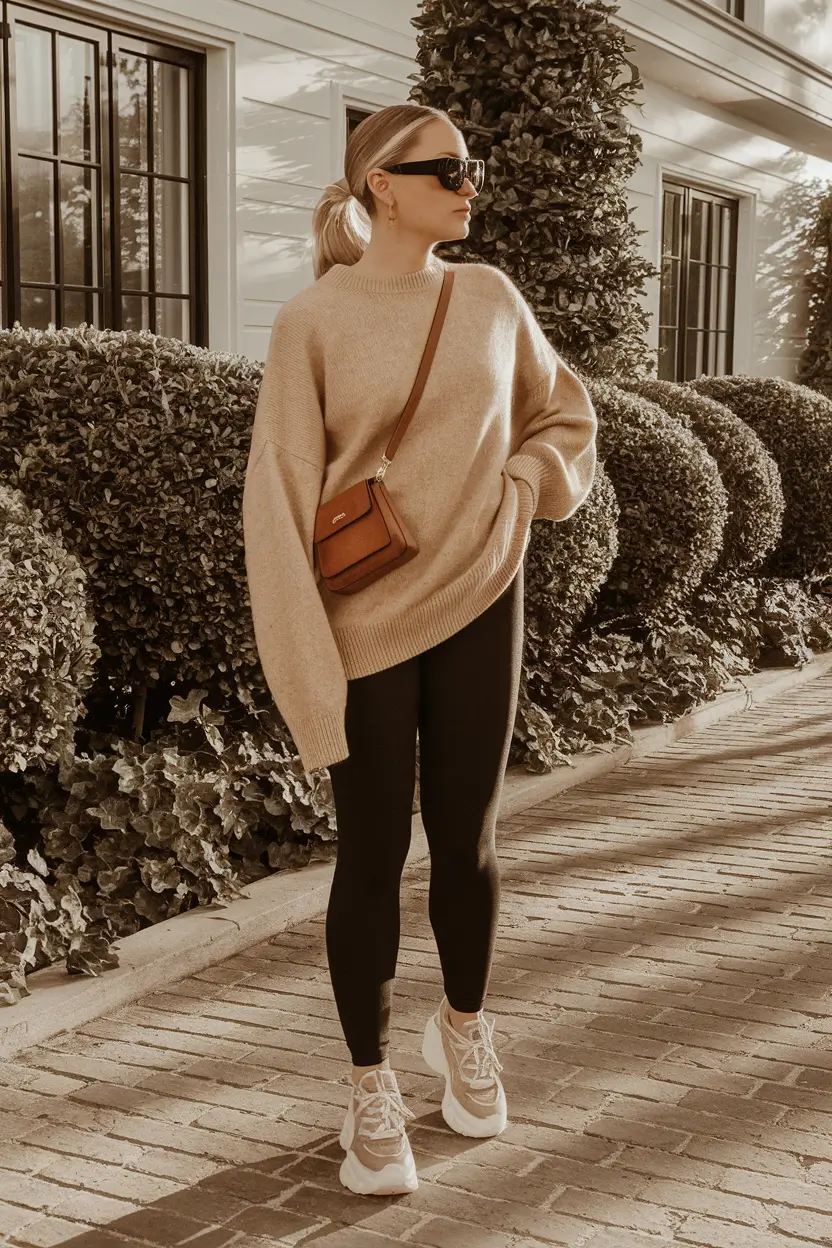 cozy fall outfits 2025+Neutral Luxe for Coffee Walks