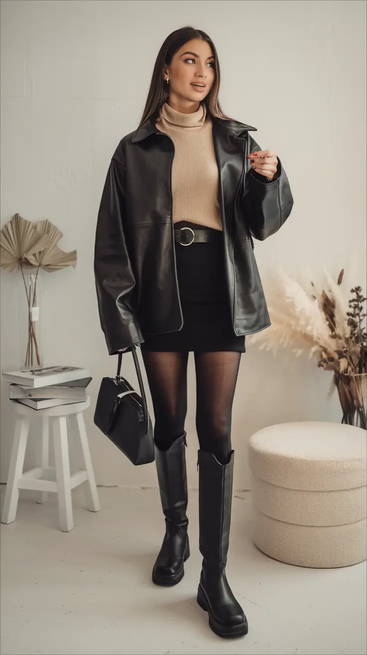 fashion inspo outfits fall 2024 women+Streamlined Streetwear With A Touch of Glam
