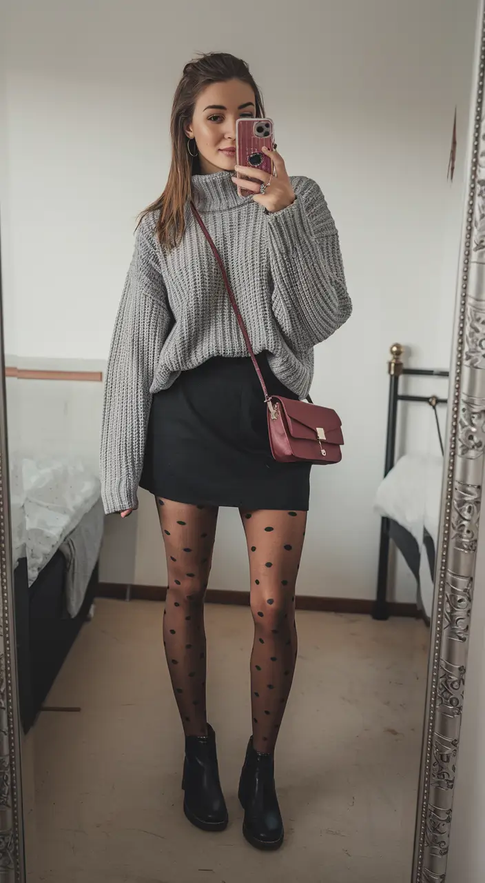 fall fashion inspo women Playful Polka Dots with a Polished Twist