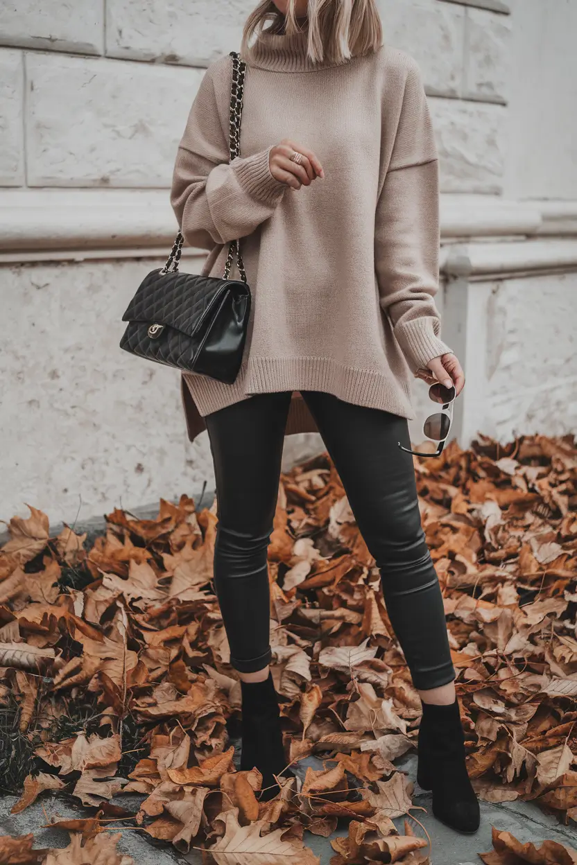 fall fashion inspo women Soft Neutrals and Luxe Texture Play