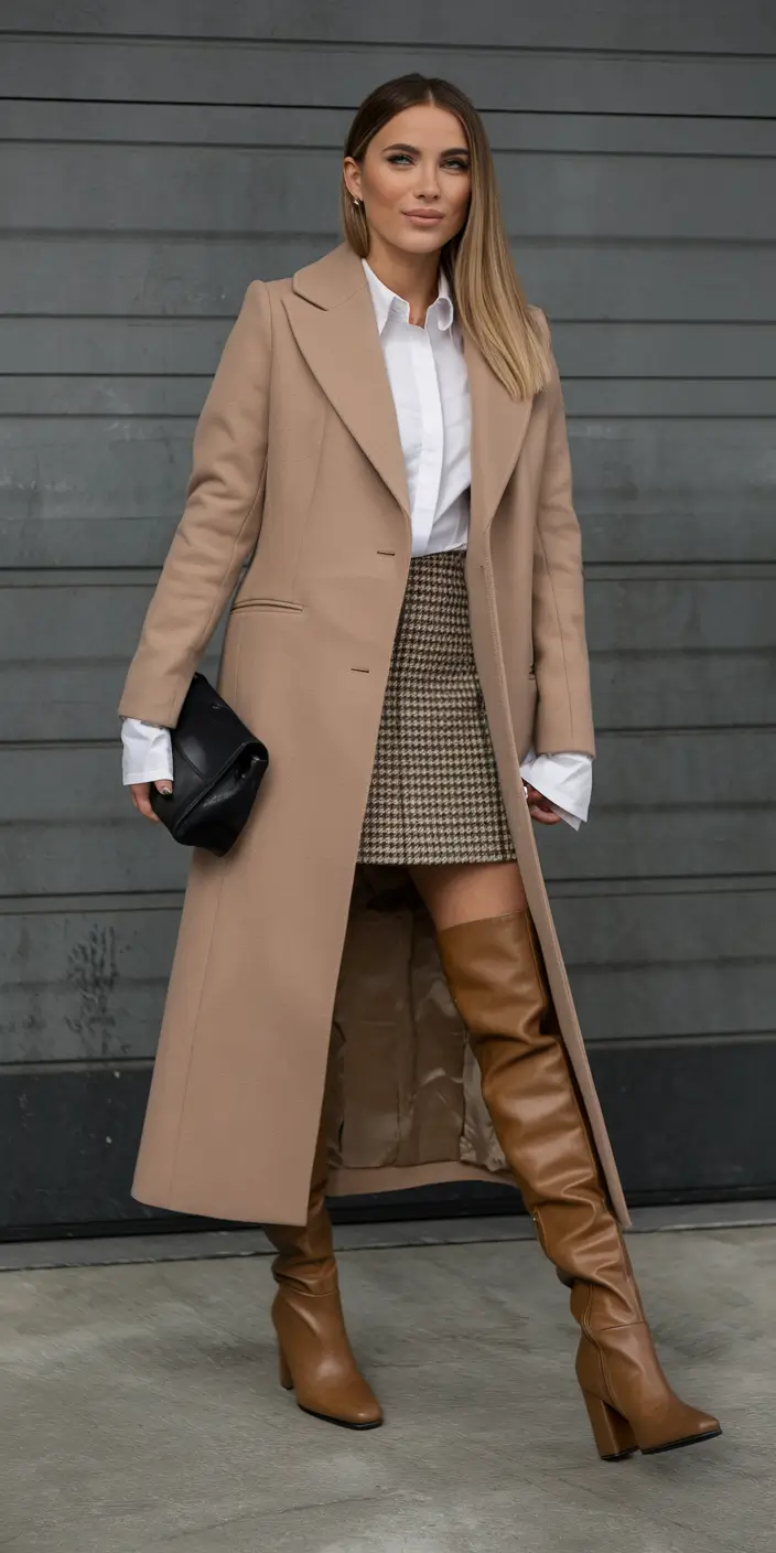 fall fashion inspo women Power Neutrals: The Fall Skirt Look That Works for the Office and Beyond