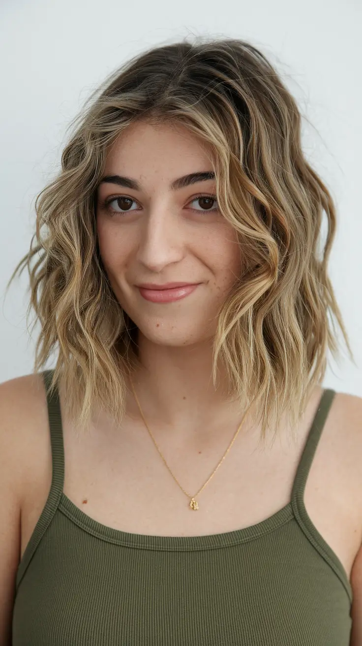 2025 short hair Toasted Honey Waves on Airy Lob