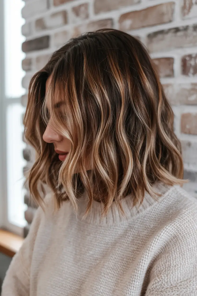 fall hair color for brunettes+Hazelnut Gloss with Buttery Highlights