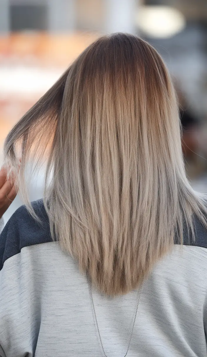 fall hair color trends for blondes Mushroom Blonde Mid-Length Cut