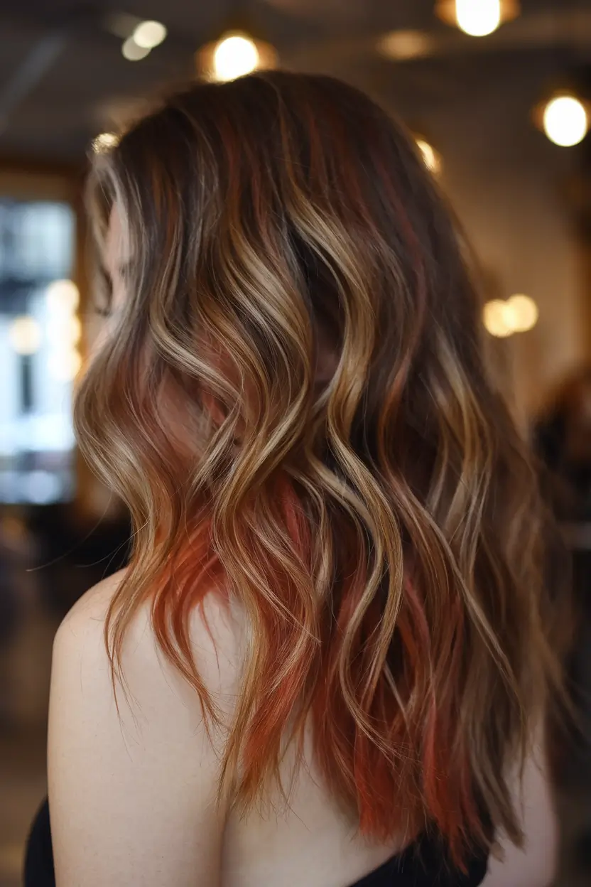 Trends 2025 red Sunset Cinnamon Tips with Soft Copper Ribbons