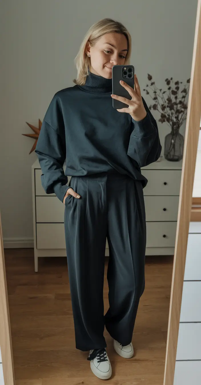 fall capsule wardrobe 2025 over 50+Tailored Comfort: Elevated Loungewear