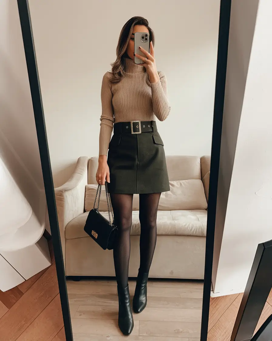 fall business casual outfits skirt Feminine Utility with a Flirty Finish