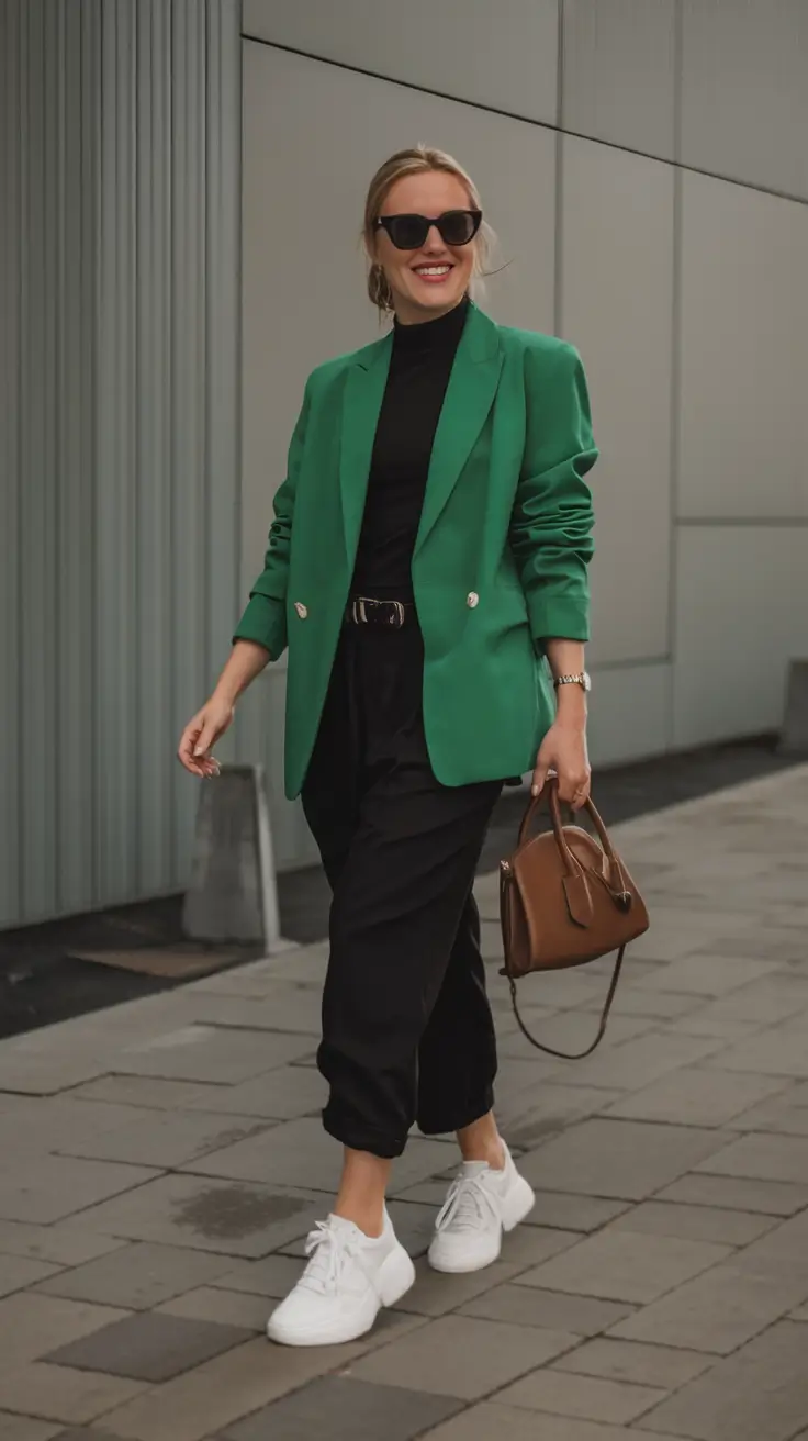 fall business casual outfits 2025 Green Blazer Energy: The Statement We All Need