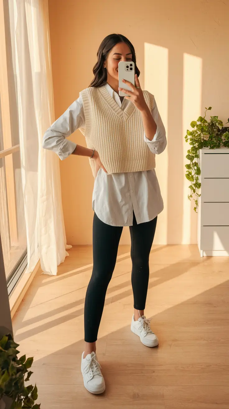 fall business casual outfits women Sporty Meets Smart: The Updated Preppy Look
